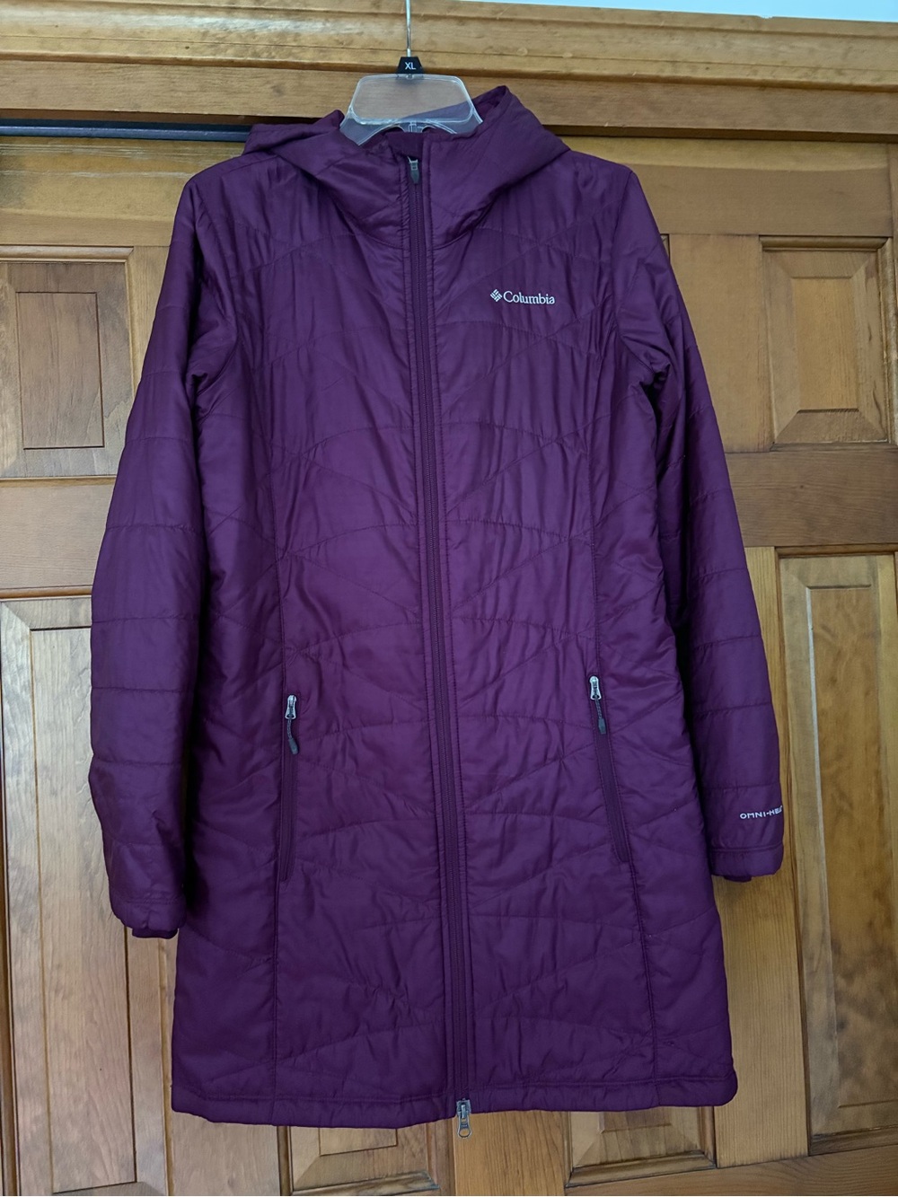 Columbia Burgundy Omni-Heat Long Hooded Parka M